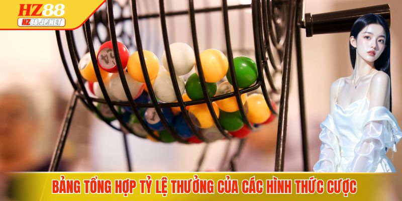 Bảng tổng hợp tỷ lệ thưởng của các hình thức cược